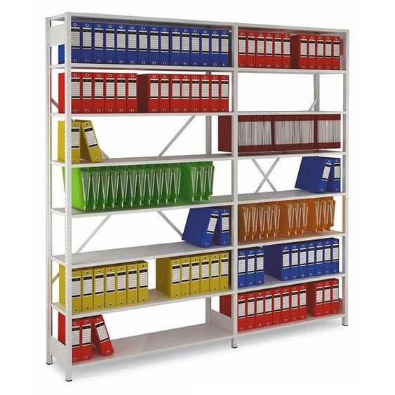 Rayonnage de bureau Proclass - Élément départ ou suivant, métal blanc, 1000 ou 1200 mm