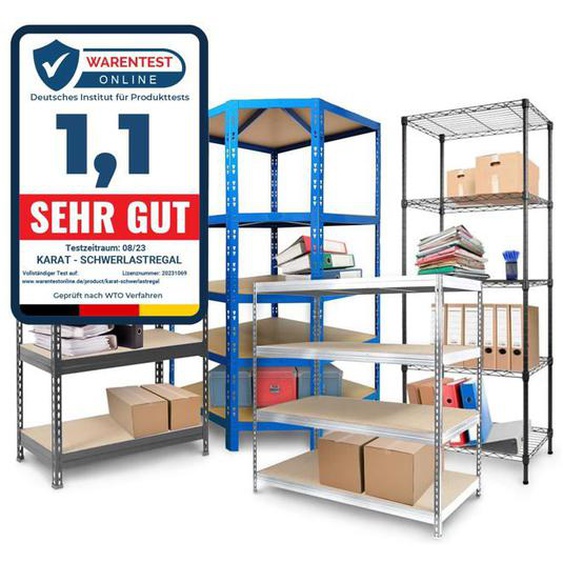 Rayonnage Étagère charge lourde Tôle dacier 4 Étages Noir 177 x 160 x 60 cm | Charge Max : 1500 kg