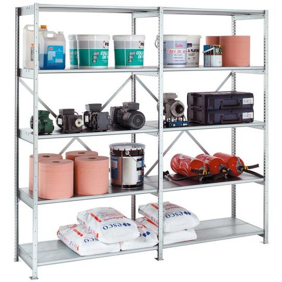 Rayonnage industriel acier  210 -  Galvanisé - L. 100 cm x P. 40 cm - Elément Suivant