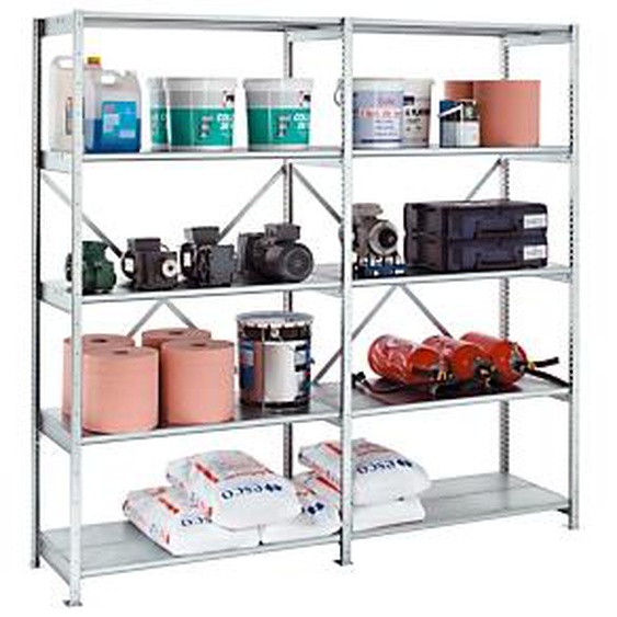 Rayonnage industriel acier  210 -  Galvanisé - L. 100 cm x P. 40 cm - Elément Suivant
