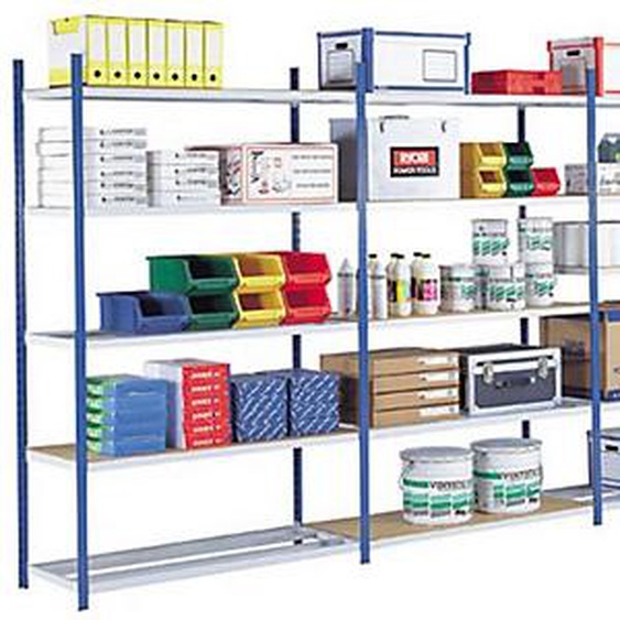 Rayonnage industriel Multi Rack - Polyvalent - H. 200 x L. 125 x P. 60 cm - Elément Départ - Bleu