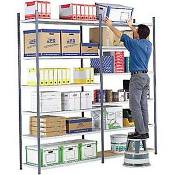 Rayonnage industriel Multi Rack - Polyvalent - H. 240 x L. 100 x P. 40 cm - Elément Départ - Bleu