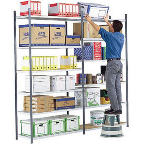 Rayonnage industriel Multi Rack - Polyvalent - H. 240 x L. 100 x P. 40 cm - Elément Suivant - Gris