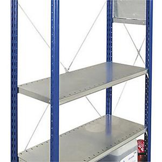 Rayonnage industriel Tôlé 200 - Galvanisé - P. 40 cm  - A tablettes pleines - Elément Départ
