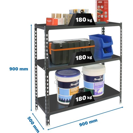 Rayonnage lourd Simonrack SIMONCLICK 8425437097089 anthracite 90,0 x 50,0 x 90,0 cm