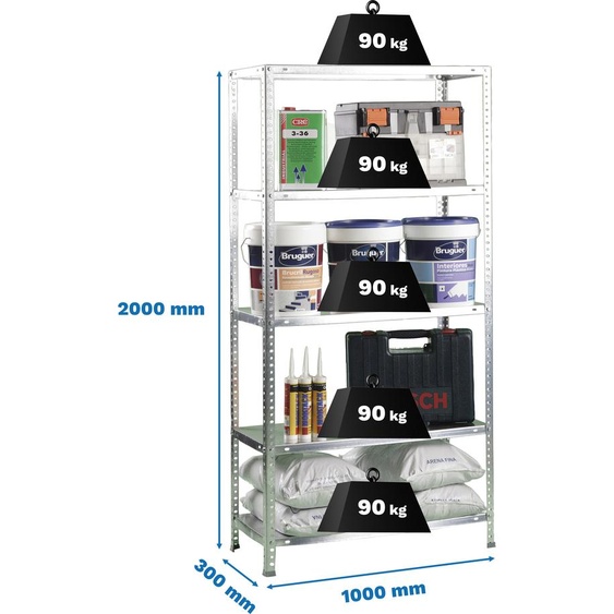 Rayonnage métallique COMFORT SUPERPLUS 5/300 GALVA