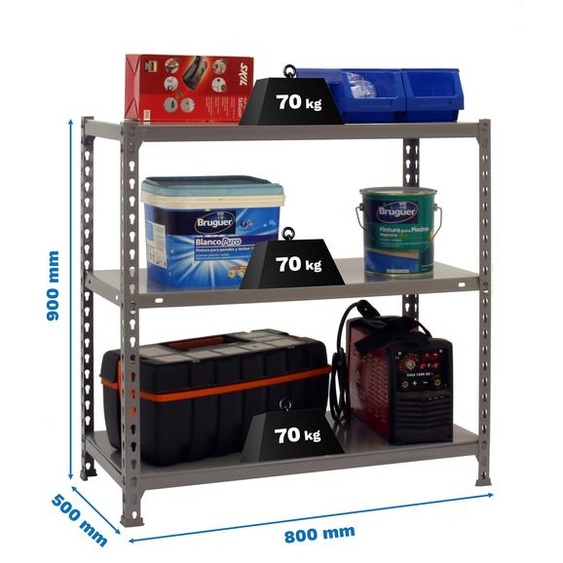 Rayonnage métallique ECOCLICK MINI 3/500 900 GRIS