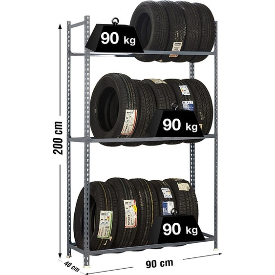 Rayonnage métallique ROUES AUTOCLICK 3/400 GRIS