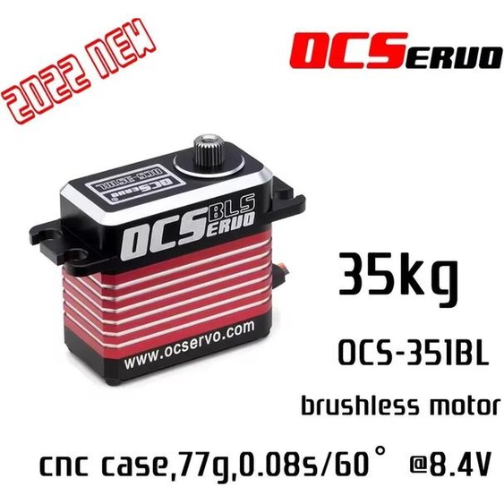 RCMOY OCS-351BL 8.4V 35kg.cm 77g 0.08S/60 ° Moteur Brushless Couple ÉWerEngrenage Servo En Acier Tout CNC Cas Étanche BLS Pour Modèle RC