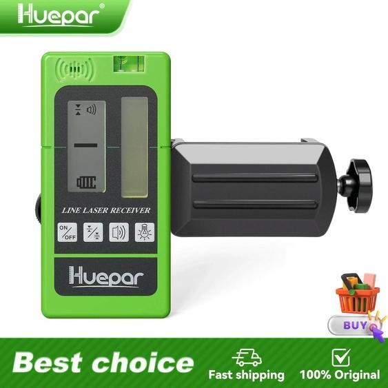 Récepteur Laser Huepar LR-5RG pour niveau Laser, détecteur de faisceau vert et rouge pour limpulsion des Lasers de ligne, écrans LCD rétroéclairés double face