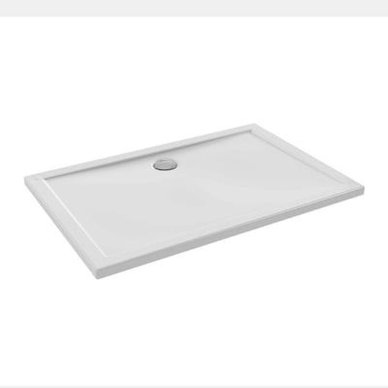 Receveur de douche 120 x 80 Gaspard extra-plat céramique bonde centrée sur la longueur