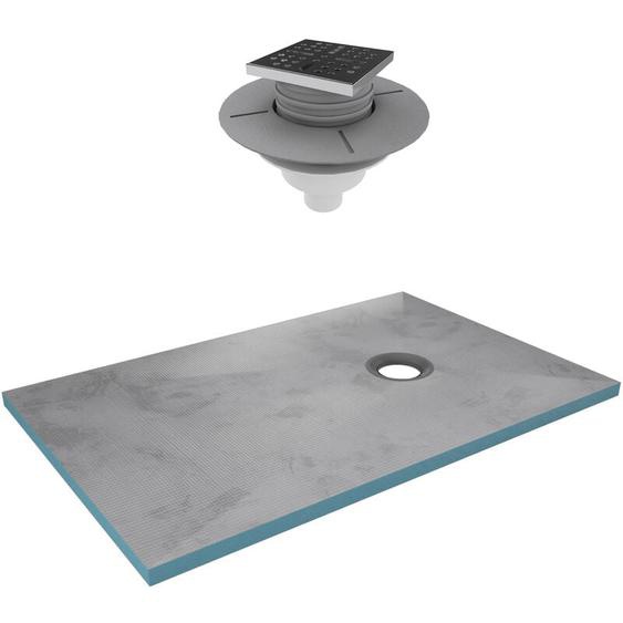 receveur de douche à carreler 140x90 cm avec bondes à sortie verticale - grille inox