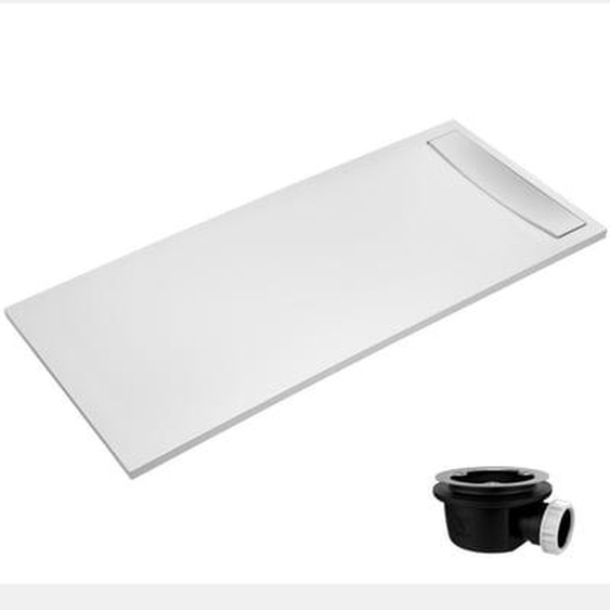 Receveur de douche antidérapant 100 x 80 Flight Neus rectangle blanc + bonde + capot