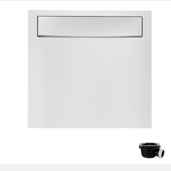 Receveur de douche antidérapant 80 x 80 Flight Neus carré blanc + bonde + capot