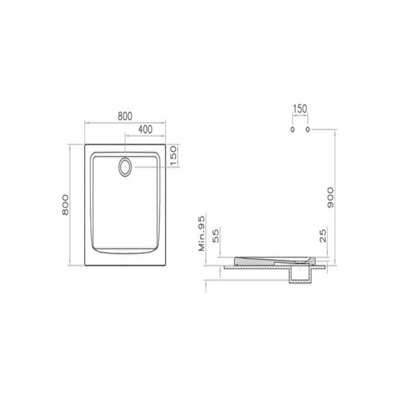 Receveur de douche ARKITEKT carré 80x80cm antidérapant - VITRA - 5805L003M0578