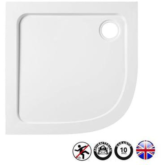Receveur douche antidérapant Flight, quart de rond 90 x 90 cm