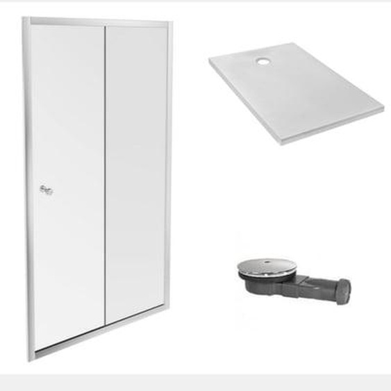Receveur douche Ipso 100 x 80 + paroi coulissante niche + bonde