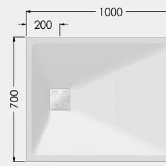 Receveur ONYX blanc 1000x700mm  -  AKW - 12822WH-CH