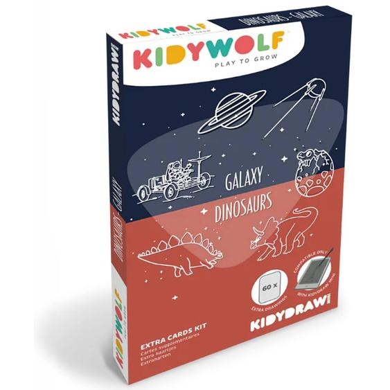 Recharge Kidydraw Mini 60 Cartes Galaxie Et Dinosaures Rouge - Galaxie Et Dinosaures
