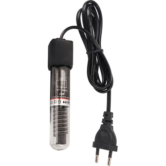 Réchauffeur daquarium 26℃, température constante automatique, verre quartzeux, 25W, réchauffeur dimmersion avec ventouse, prise UE 220V