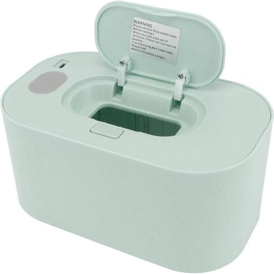 Réchauffeur de lingettes Distributeur de lingettes humides alimenté par USB Température constante Grande capacité avec affichage Chauffe lingettes pour bébés Vert