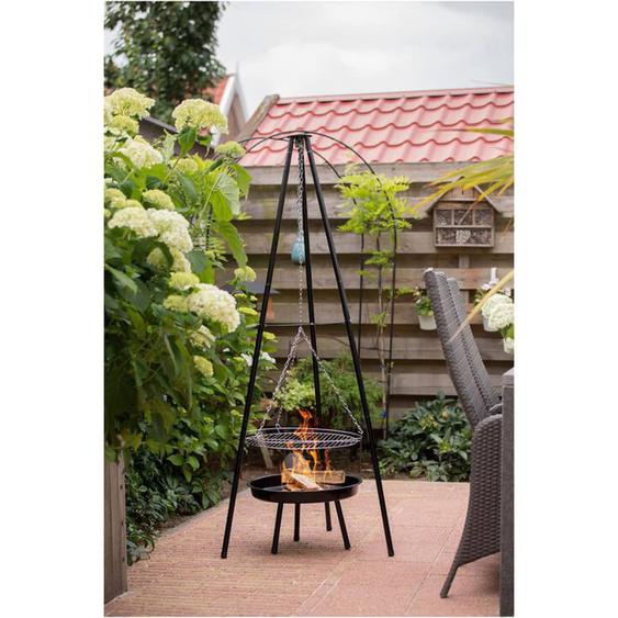 RedFire Barbecue de jardin avec trépied et bol à feu 50 cm noir