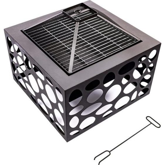 RedFire Foyer avec grill Mikor Noir