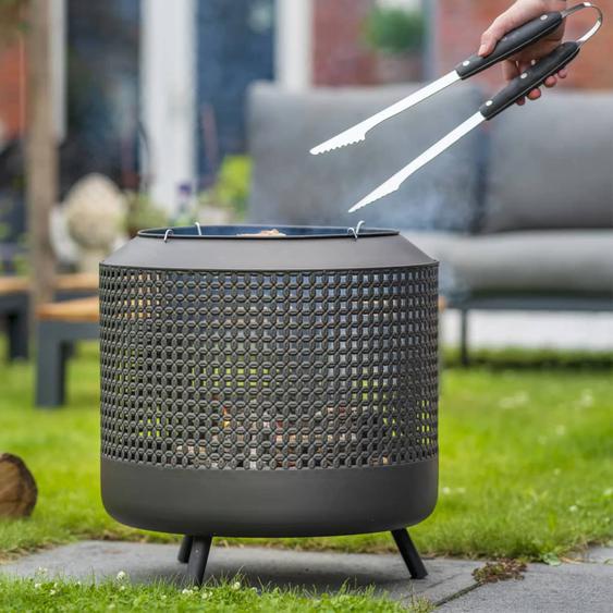 RedFire Foyer avec grille de barbecue Midland Noir