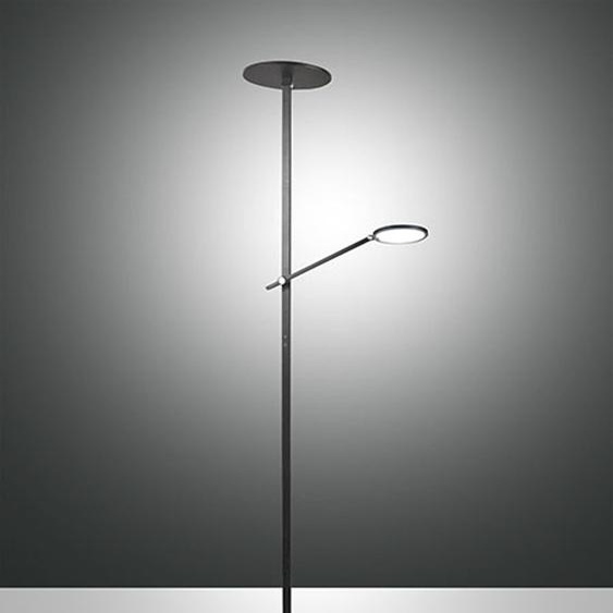 Regina - Lampadaire LED noir en métal H.180 cm Fabas Luce - 2 lumières de 36W et 12W avec LED intégrée 3000K