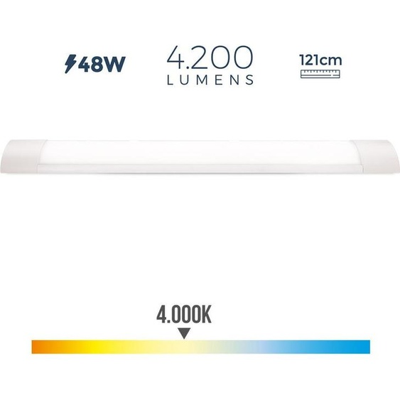 Réglette électronique Led 48w 4000k Lumière Du Jour 4200lm 12x121x3,1cm Edm