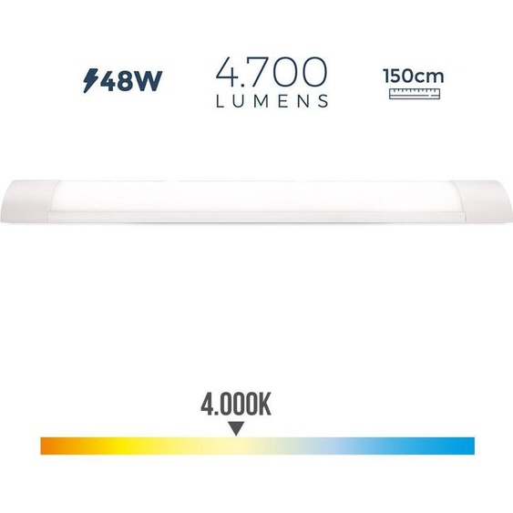 Réglette électronique Led 48w 4000k Lumière Du Jour 4700lm 12x150x3,1cm Edm