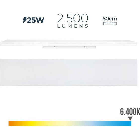 Reglette Led 25w 6400k Lumiere Froide 2500lm 12x60x4,5cm Edm