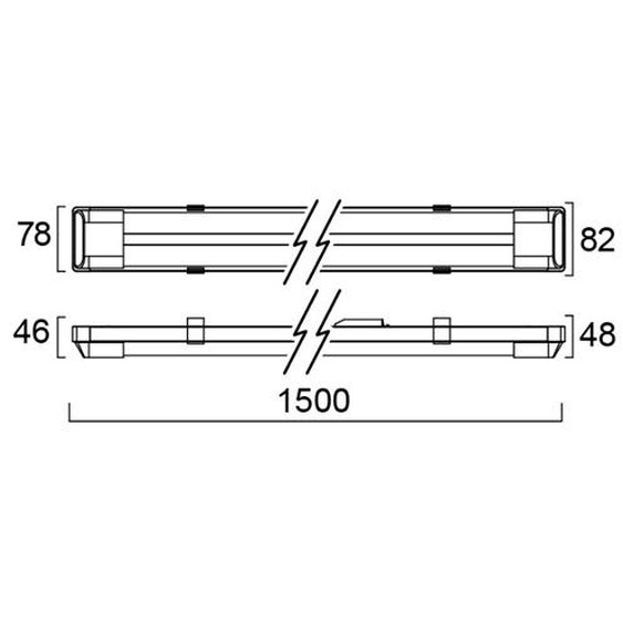 Réglette LED IP20 BATTEN 4000K 36W double L1500mm - SYLVANIA - 0045164