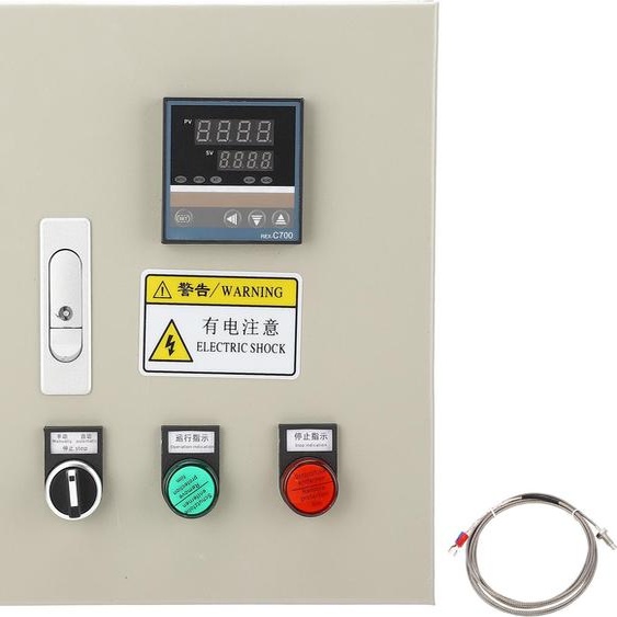 Régulateur de température intelligent avec thermocouple, boîtier de thermostat PID numérique, 380 V CA, triphasé, 7,5 kW