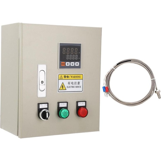 Régulateur de température PID, triphasé, 15 kW, régulateur de température thermostatique intelligent avec thermocouple de type M6 K (2M), 380 V CA