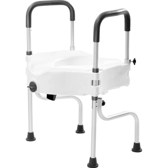 Rehausseur de siège de toilettes, accoudoirs, capacité de charge 150 kg, BLANC