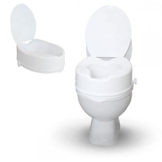 Rehausseur WC avec couvercle Mobiclinic 14 cm Siège de toilette Wc ascenseur de Toilette Mobilité Réduite Blanc Titán