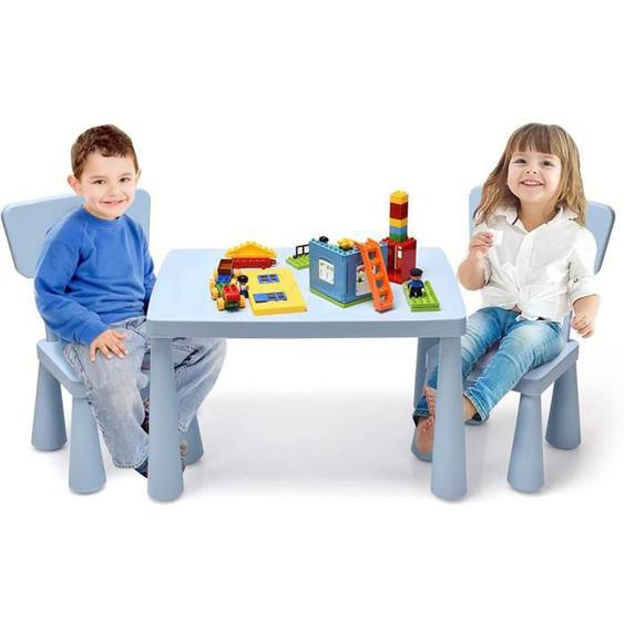 RELAX4LIFE Ensemble de Table et 2 Chaises pour Enfants, Set de Table et Chaises avec Hauteur Raisonnable, pour Enfants 1-7