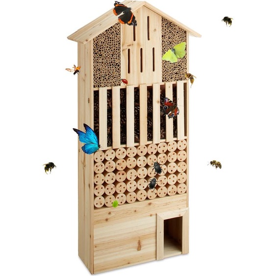 relaxdays 10020722_0 relaxdays Insektenhotel braun 57,0 x 24,0 x 118,0 cm
