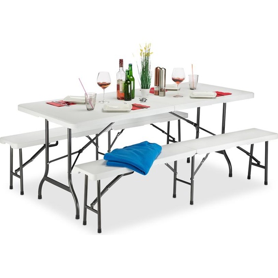 relaxdays Garniture de tente à bière, noire Plastique, métal, 3 pièces