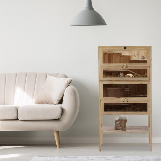 relaxdays 10023712_0 relaxdays Hamsterkäfig braun 60,0 x 40,0 x 120,0 cm