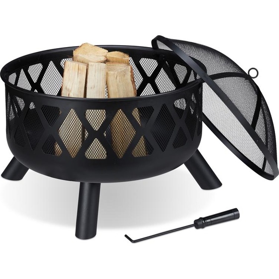 relaxdays 10032690_0 relaxdays Feuerschale   schwarz 62,0 cm