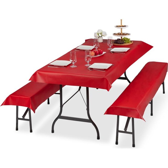 relaxdays 12x Garniture de tente de bière Coussin rouge