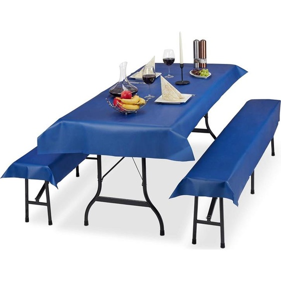 relaxdays 24x Garniture de tente de bière Support bleu