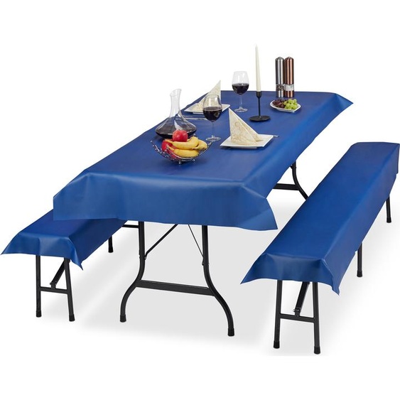 relaxdays 6x Coussin pour garniture de tente de bière bleu