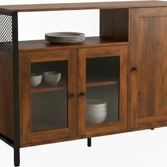 relaxdays Armoire de cuisine avec portes en verre