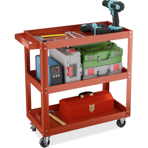 relaxdays Chariot datelier avec 3 niveaux