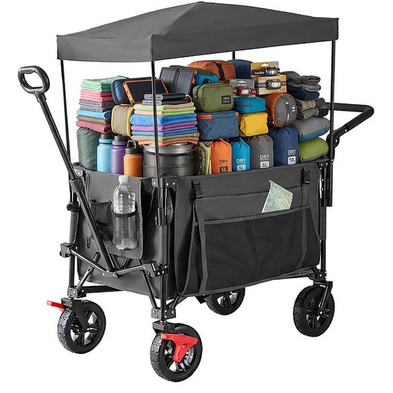 relaxdays Chariot pliable avec toit