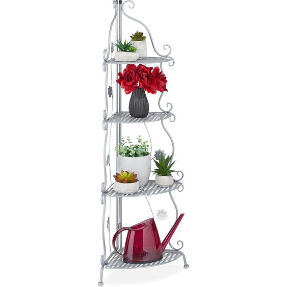 relaxdays Étagère à fleurs en métal