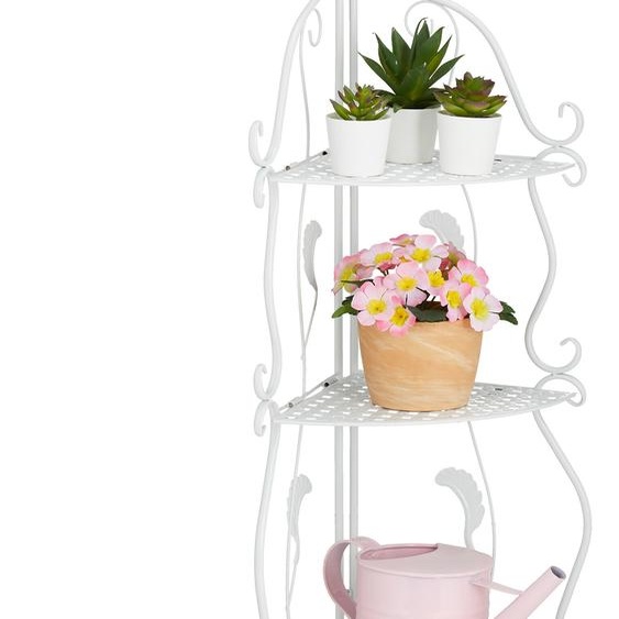 relaxdays Étagère dangle blanche en métal avec 3 étagères